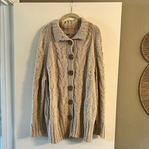 Free people button front chunky knit cardigan sz small beach boho casual